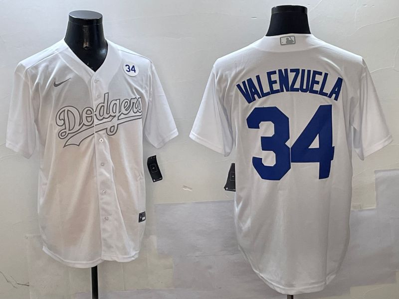 Men Los Angeles Dodgers #34 Valenzuela White Fashion Edition Game 2025 Nike MLB Jersey style 6